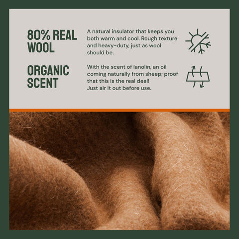 Woolly Mammoth Explorer: Warm Wool Blanket for Camping & Adventure Woolly Mammoth