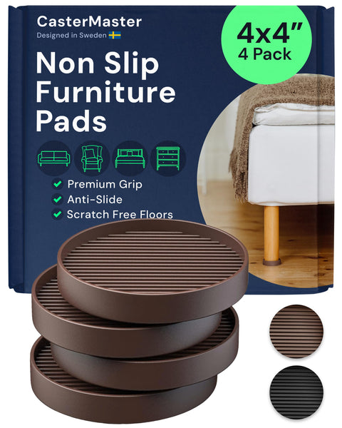 Non Slip Rubber Furniture Pads (Brown & Round) Caster Master