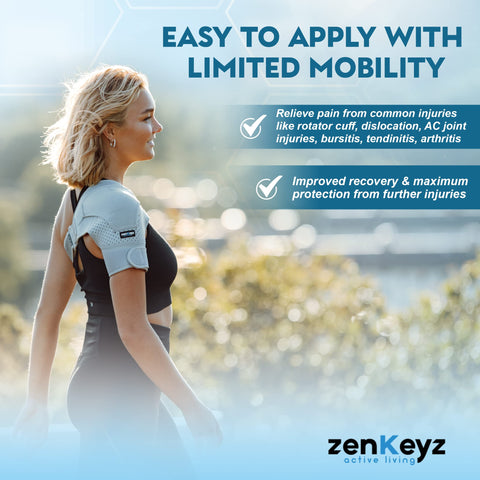Adjustable Neoprene Shoulder Brace with Ice/Heat Pack Pocket Zenkeyz
