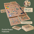 1500-Piece Wooden Puzzle Board with Drawers & Cover PlayVibe