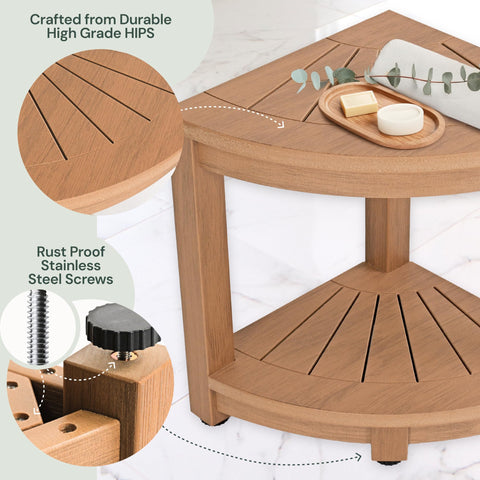 Water-Proof Plastic Corner Shower Stool for Shaving Legs - GoNorth