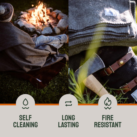 Woolly Mammoth Explorer: Warm Wool Blanket for Camping & Adventure Woolly Mammoth