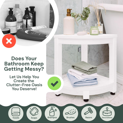 Water-Proof Plastic Corner Shower Stool for Shaving Legs - GoNorth