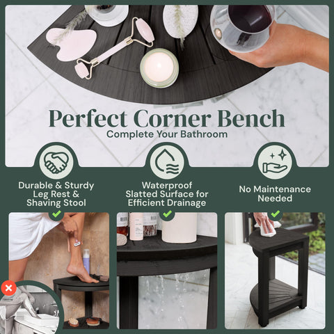 Water-Proof Plastic Corner Shower Stool for Shaving Legs - GoNorth