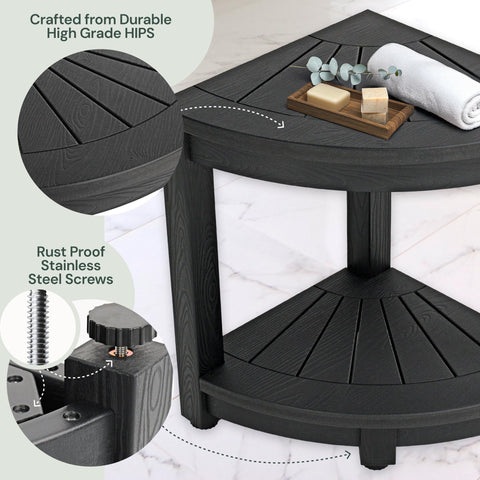 Water-Proof Plastic Corner Shower Stool for Shaving Legs - GoNorth