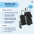 Universal, Rechargeable Recliner Battery Pack Blue Cactus