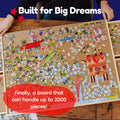 PlayVibe Wooden Jigsaw  Rotating Puzzle Board with Drawers & Cover PlayVibe