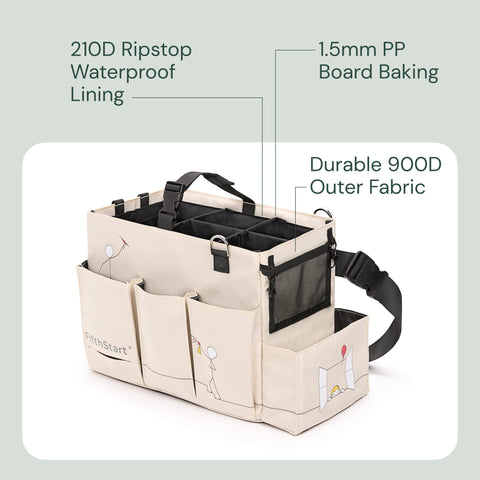 FifthStart Cleaning Caddy Bag Beige FifthStart