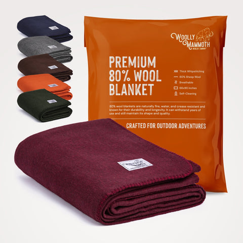 Woolly Mammoth Explorer: Warm Wool Blanket for Camping & Adventure Woolly Mammoth