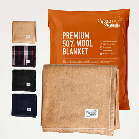 Woolly Mammoth Nester: Warm Wool Blanket for Indoor & Outdoor Comfort Woolly Mammoth