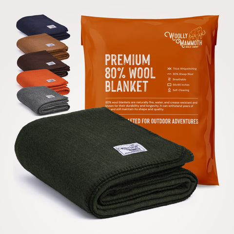 Woolly Mammoth Explorer: Warm Wool Blanket for Camping & Adventure Woolly Mammoth
