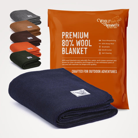 Woolly Mammoth Explorer: Warm Wool Blanket for Camping & Adventure Woolly Mammoth
