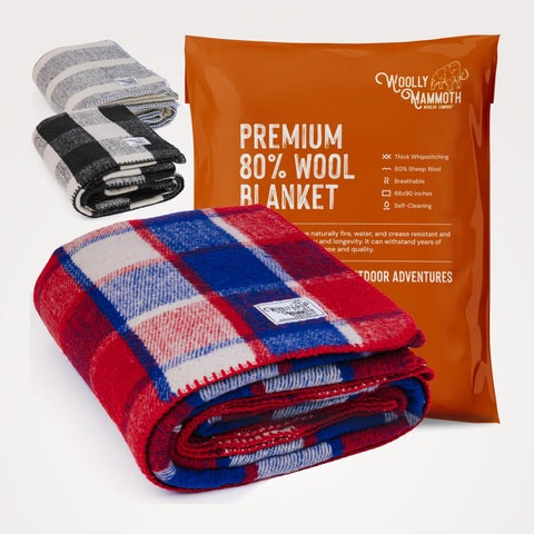 Woolly Mammoth Explorer: Warm Wool Blanket for Camping & Adventure Woolly Mammoth