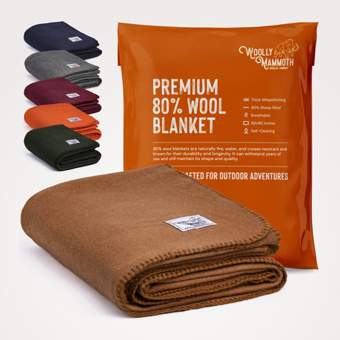 Woolly Mammoth Explorer: Warm Wool Blanket for Camping & Adventure Woolly Mammoth