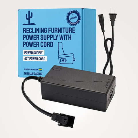 Universal Recliner Power Cord Replacement (2-Pin Adapter) Blue Cactus