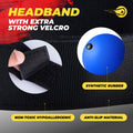 Headband with extra strong velcro and synthetic rubber.