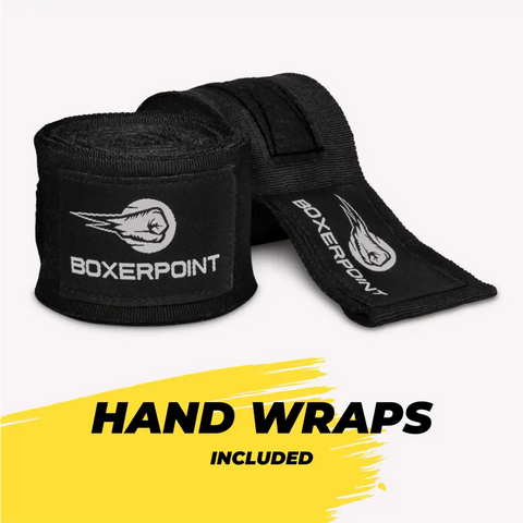 Black boxing hand wraps.