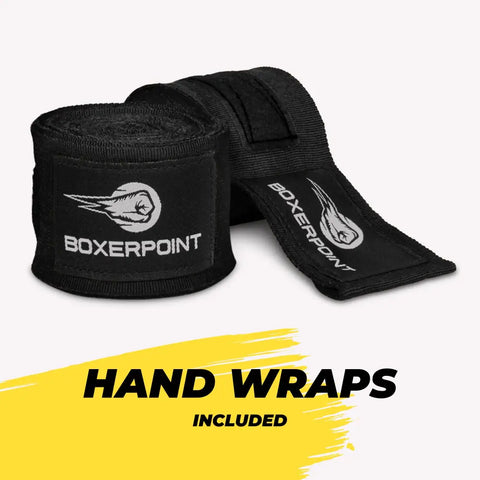 Black boxing hand wraps.