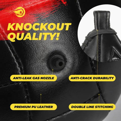 Black leather punching bag.