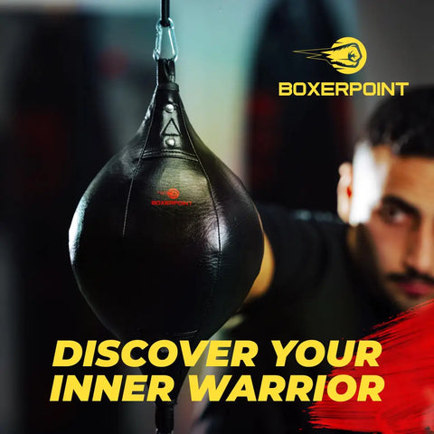 Black leather speed bag.