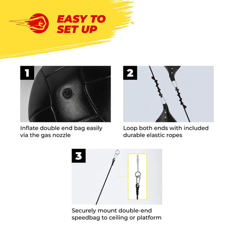 Double-end speedbag setup instructions.