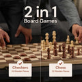 PlayVibe Wooden Chess & Checker Set Board Game PlayVibe