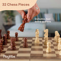 PlayVibe Wooden Chess & Checker Set Board Game PlayVibe