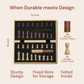 PlayVibe Wooden Chess & Checker Set Board Game PlayVibe