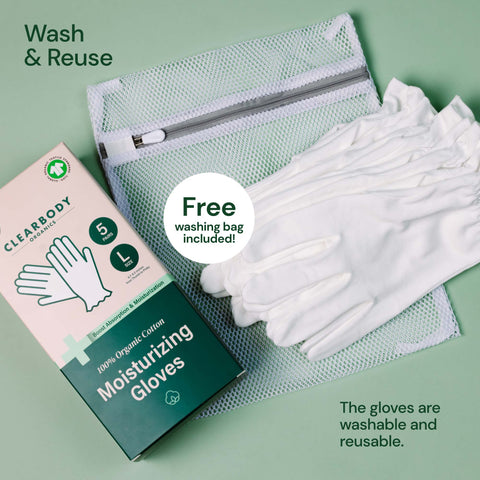 Clearbody Organics: 100% Pure Cotton Gloves for Eczema & Dry Hands Clearbody Organics