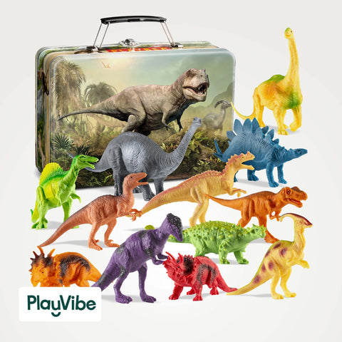 PlayVibe Dinosaur Kids Toy Set With Storage Box PlayVibe