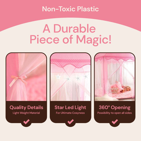 PlayVibe Indoor Princess Tent For Kids PlayVibe