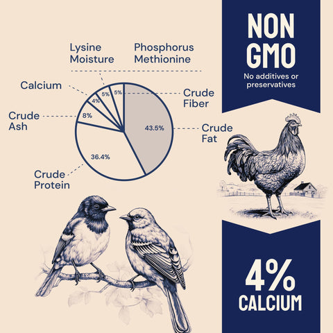Bird food composition and benefits.