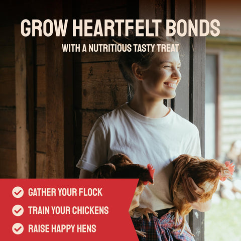 Woman holding chickens.