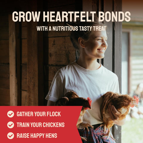 Woman holding chickens.