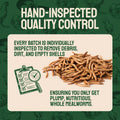 Pile of dried mealworms.