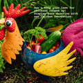Colorful metal chicken decoration.