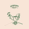Green line art chicken.