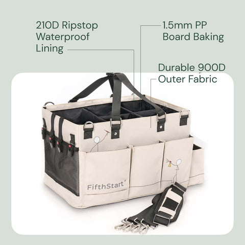 FifthStart Cleaning Caddy Bag Beige FifthStart
