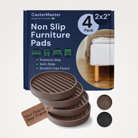 Non Slip Rubber Furniture Pads (Brown & Round) Caster Master