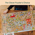 PlayVibe Wooden Jigsaw  Rotating Puzzle Board with Drawers & Cover PlayVibe