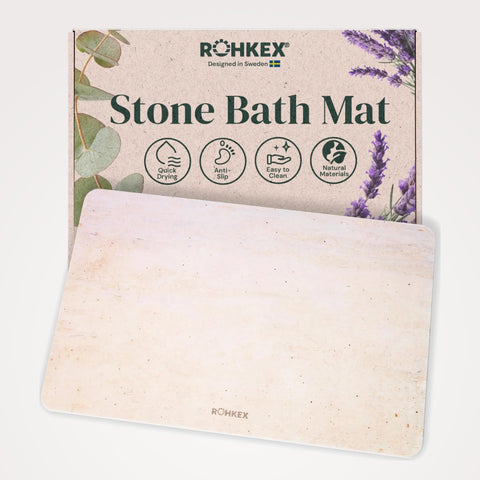 Diatomaceous Earth Stone Bath Mat (24" × 15") Rohkex