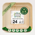 Square, Biodegradable Palm Leaf Plate (2-Set) Chic Leaf