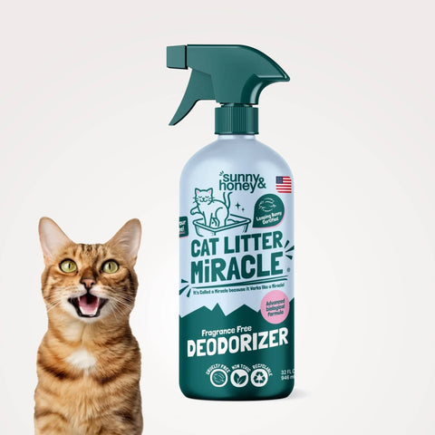 Sunny & Honey Cat Litter Miracle: Fragrance-Free Deodorizer Spray (32 oz) Sunny & Honey