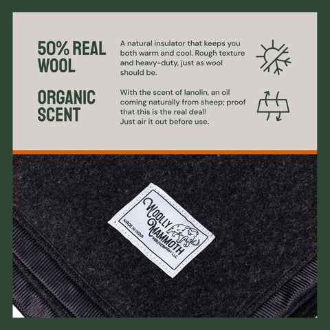 Woolly Mammoth Nester: Warm Wool Blanket for Indoor & Outdoor Comfort Woolly Mammoth