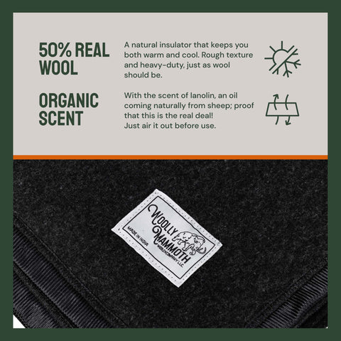 Woolly Mammoth Nester: Warm Wool Blanket for Indoor & Outdoor Comfort Woolly Mammoth