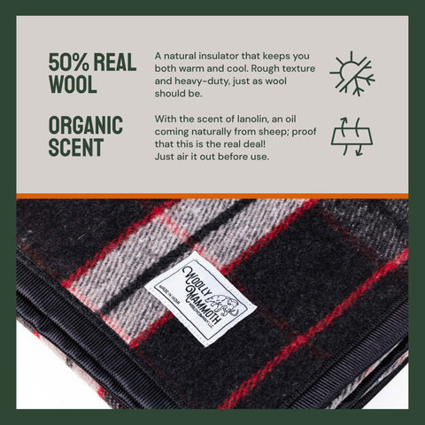 Woolly Mammoth Nester: Warm Wool Blanket for Indoor & Outdoor Comfort Woolly Mammoth