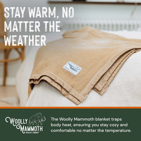Woolly Mammoth Nester: Warm Wool Blanket for Indoor & Outdoor Comfort Woolly Mammoth