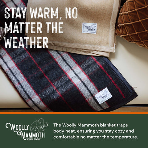 Woolly Mammoth Nester: Warm Wool Blanket for Indoor & Outdoor Comfort Woolly Mammoth